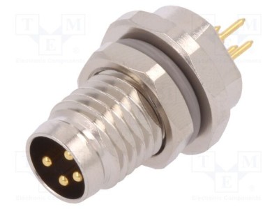 Conector M8 tată 4 pini neecranaţi soclu IP67 30V 2,5-4mm TE Connectivity foto