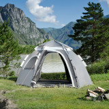Cort camping Nybro 240 x 205 x 140 cm gri inchis / gri deschis [pro.tec] HausGarden Leisure, [en.casa]