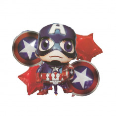 Buchet 5 baloane folie Captain America, 65 x 45 cm