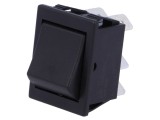 Comutator Rocker DPDT 2 Pozitii ON-(ON) 16A 250V Negru