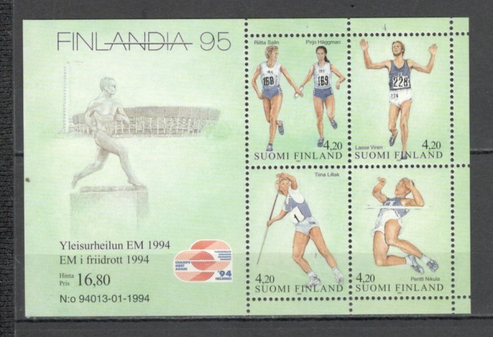 Finlanda.1994 Expozitia filatelica FINLANDIA:C.E. de atletism Helsinki-Bl. DF.159