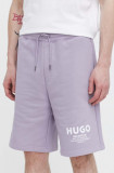 HUGO Blue pantaloni scurți din bumbac culoarea violet 50510728