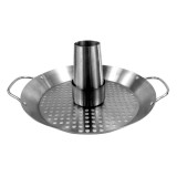 Suport metalic pentru pui &icirc;ntreg, tip Kamado M-L, 30 x 36 cm, cu manere