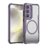 Husa de protectie Samsung S25, insertii carbon, MagSafe, antisoc, Mov, Oem