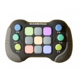 Jucarie interactiva flippy, tip consola pop it, 6 butoane functionale, 5 moduri de joc, 600 niveluri, +3 ani, gri/negru