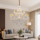 Candelabru Cu Cristale, Design Clasic Argintiu Pe Doua Nivele, 12Xe14, &Oslash;78 Cm