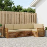 vidaXL Set canapea sectională exterior lemn acacia natural, mobilier gradina cu perne