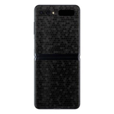 Set Folii Skin Acoperire 360 Compatibile cu Samsung Galaxy Z Flip (2020) (Set 2)- ApcGsm Wraps HoneyComb Black