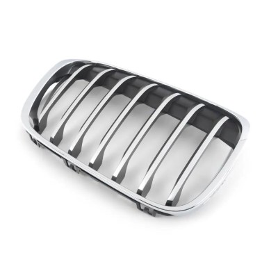 Grila radiator, masca fata Bmw X1 (F48), 06.2015-, parte montare partea dreapta, silver, cu rama cromata, 20X305-4, Aftermarket foto