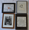 Patru tablouri grafice - semnate de artist - ideal decor cabinet stomatologic, Nonfigurativ, Cerneala, Altul