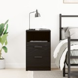 VidaXL Noptieră Negru Stejar 40x35x65 cm Fabricată din Lemn Prelucrat