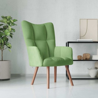 vidaXL Scaun de relaxare, verde deschis, catifea foto