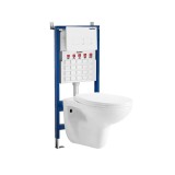 Set Rezervor WC Leziter Roya 21W Montat Pe Perete, Capacitate 6-9 Litri, Ceramica Alba, Inchidere Silentioasa