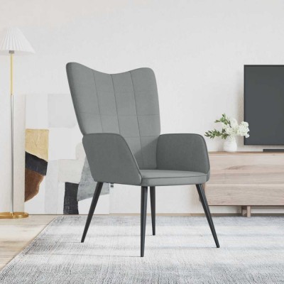 vidaXL Scaun de relaxare, gri deschis, material textil 327941 foto