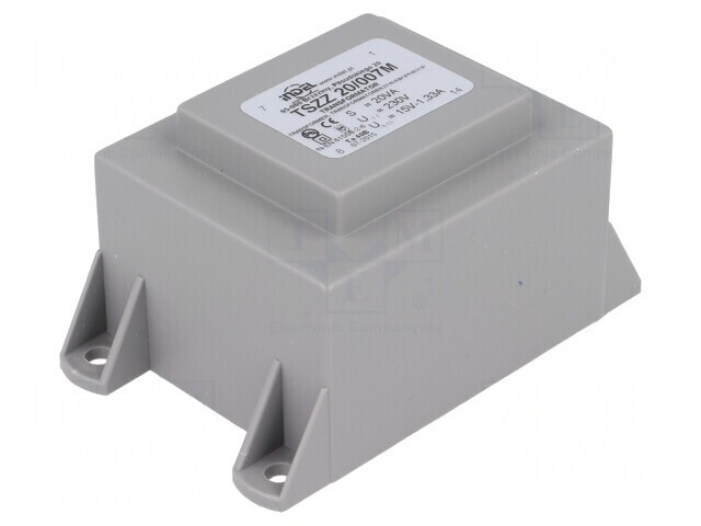 Transformator &icirc;ncapsulat 20VA 230VAC 15V 1,33A PCB
