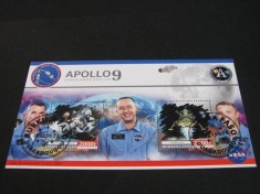 Bloc filatelic Burkina Faso 2023 . Apollo 9 Prima Misiune Lunară cu Echipaj