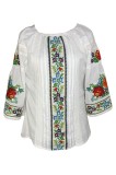 Bluza tip ie dama R46, alb/albastru , marimea 6XL