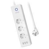Prelungitor smart / inteligent Gosund P1_PLUS, Wi-Fi, 3 prize schuko, 3 x USB, 1.5 m, 3 A, 3450 W, alb