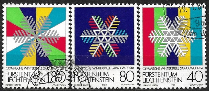 B1021 - Lichtenstein 1983 - Sport 3v.stampilat,serie completa