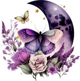 Sticker decorativ, Fluture, Mov, 62 cm, 1272STK-5