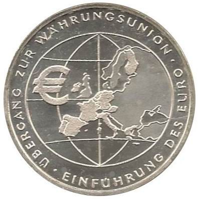 Germania 10 Euro 2002 (Euro Currency) Argint 18 g/925, 32.50 mm KM-215 UNC !!! foto