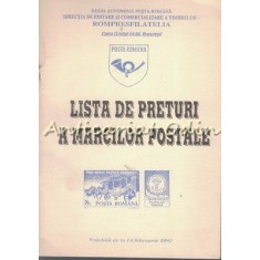 Lista De Preturi A Marcilor Postale. Valabila De La 14 Februarie 1992