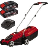 Einhell GE-CM 18/32 Li PXC + Twinpack CB + 4514095 - Masina de tuns iarba 32 cm 25 l + Set 2 acumulatori si incarcator Li-Ion 18 V 2.5 Ah