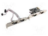 Card extensie PCIe LANBERG cu 4 porturi D-Sub 9 pini, temperatură 0-50&deg;C