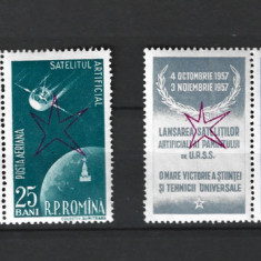 ROMANIA 1958 - SATELITII ARTIFICIALI (SUPRATIPAR ) TRIPTICURI, MNH - LP 459a (1)
