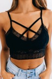 J757-1 Bustiera sexi tip bralette din dantela cu model floral
