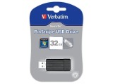 Stick memorie Verbatim Store &#039;n&#039; Go PinStripe 32GB, USB 2.0, Black