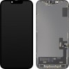 Display cu Touchscreen MP compatibil cu Apple iPhone 14, cu Rama, Versiune Soft OLED IC Movable FHD, Negru