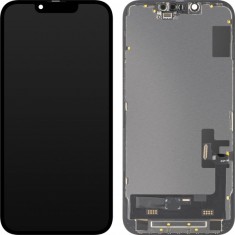 Display cu Touchscreen MP compatibil cu Apple iPhone 14, cu Rama, Versiune Soft FHD OLED IC Movable, Negru foto