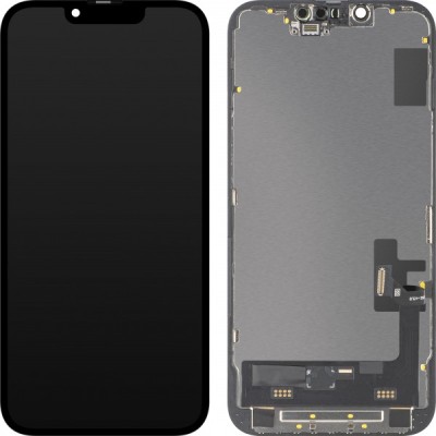 Display cu Touchscreen MP compatibil cu Apple iPhone 14, cu Rama, Versiune Soft OLED IC Movable FHD, Negru foto