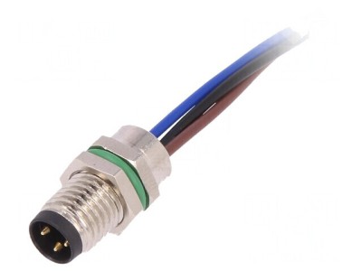 Conector M8 Tată 3 Pini Panou Piuliță Față foto