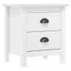 VidaXL Noptieră Hill Range, alb, 46x35x49,5 cm, lemn masiv de pin