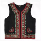 Cumpara ieftin Vesta Traditionala Neagra cu Broderie Florala Multicolora, de Dama - VT01