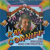 Vinil Ray Conniff - Happiness Is Music (LP, CBS, 1973) Mrs. Robinson, Tijuana Taxi, Shaft, Mame - Jazz/Country