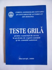 TESTE GRILA PENTRU EXAMENUL DE ACCES LA PROFESIA DE EXPERT CONTABIL