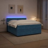 Cumpara ieftin Pat boxspring cu saltea albastru 160 x 200 cm Catifea