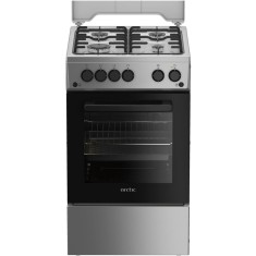 Aragaz Arctic AGG5611DTTLXN, Gaz, 4 arzatoare, Aprindere electrica plita/cuptor, Safety Plus, Grill, Rotisor, Timer, Arzatoare cu eficienta ridicata,