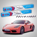 Cumpara ieftin Ștergătoare Porsche 718 Cayman 982 2016-2026 | Set Față Flat &ndash; TeamCar&reg;