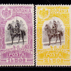 RO 1906 LP 63 "Expozitia Generala-Bucuresti",1.50 Lei si 2.50 lei ,MLH