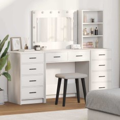 vidaXL Masă de Machiaj 3 pcs Alb 40 x 41 x 135 cm Lemn compozit 3334209