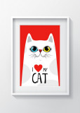 Cumpara ieftin Tablou decorativ Cat, Oyo Kids, 29x24 cm, lemn/MDF, multicolor