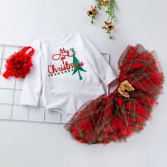 Set body cu fustita tutu - My 1st Christmas (Marime Disponibila: 12-18 luni