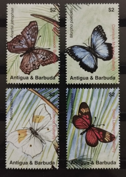 BC623, Antigua &amp; Barbuda 2007, serie fauna, fluturi