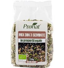 Mix din 3 Seminte In Proportii Egale Bio 250 grame Pronat Cod: PRN08594 foto