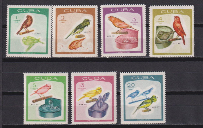 CUBA PASARI 1968 MI 1394-1400 MNH