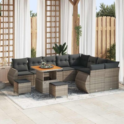 vidaXL Set de canapele pentru grădină 12 pcs Gri 80 x 80 x 71 cm 3363863 foto